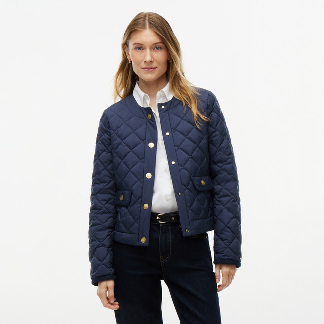4위 - 타미힐피거 여성용 골드 버튼 퀼팅 재킷