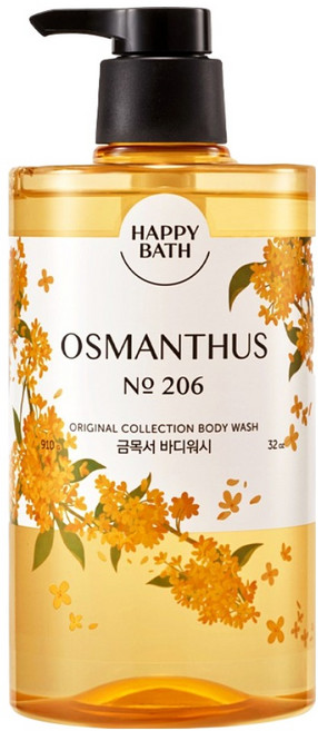 해피바스 오리지널컬렉션 약산성 비타민C 브라이트닝 히알루론산 보습 퍼퓸 바디워시 금목서향, 910g, 1개
