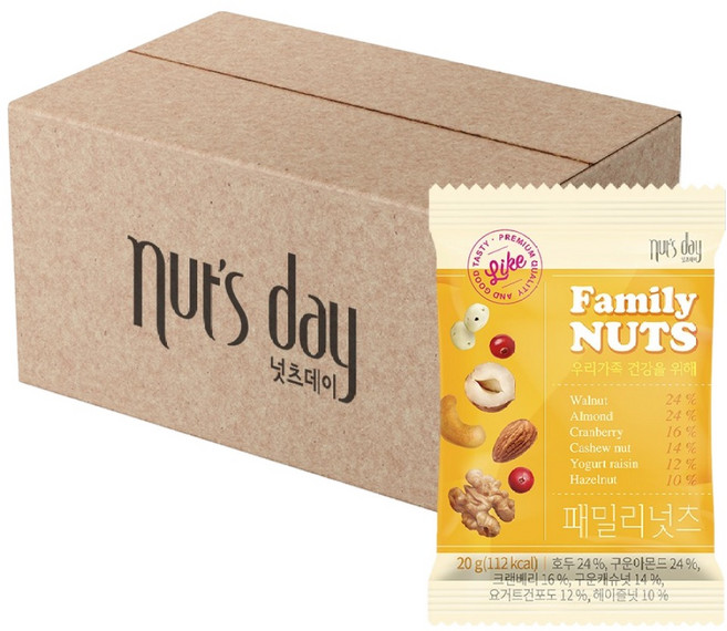 넛츠데이 패밀리넛츠 믹스넛, 20g, 50개