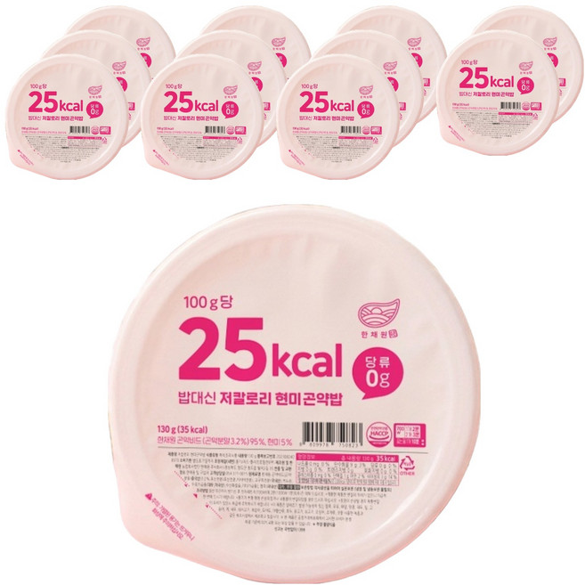 한채원 밥대신 35칼로리 현미 곤약밥, 130g, 12개