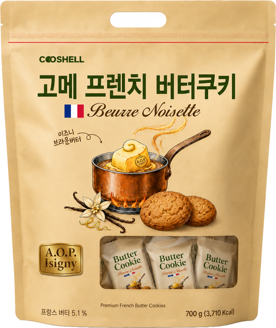 쿠쉘 고메 프렌치 버터쿠키, 1개, 700g