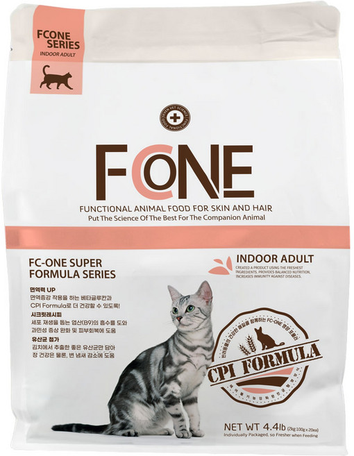 에프씨원 고양이 인도어 어덜트 사료, 2kg, 1개, 가수분해 연어