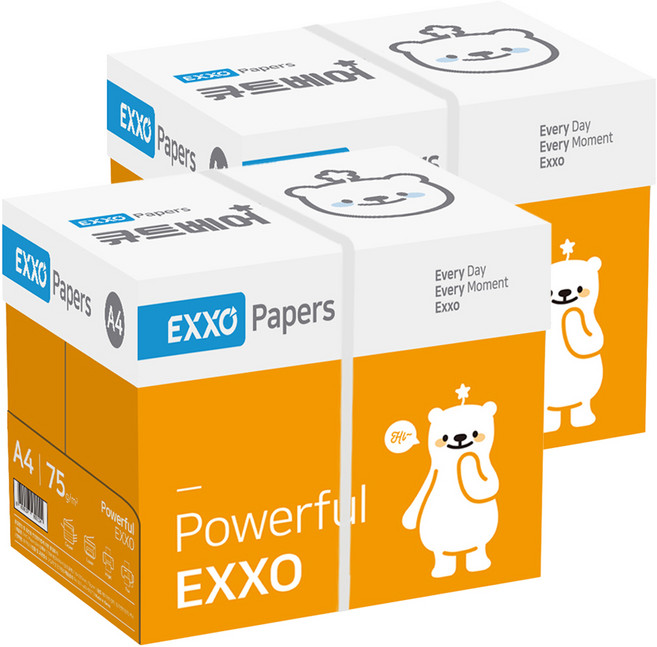 엑소 큐트베어 복사용지 75g, A4, 5000개