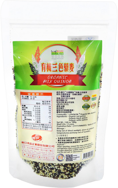 龍口有機三色蔾麥, 280g, 1包