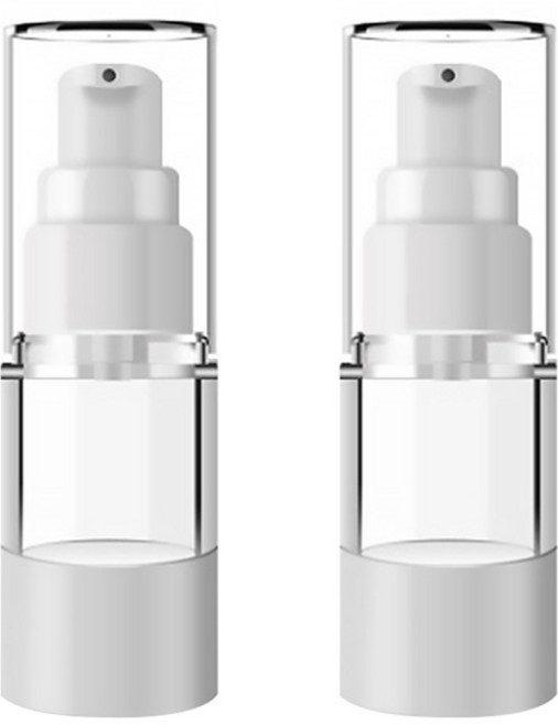 DM 뷰티 휴대용 펌프 로션 공병 플랫 진공 15ml, 혼합 색상, 2개