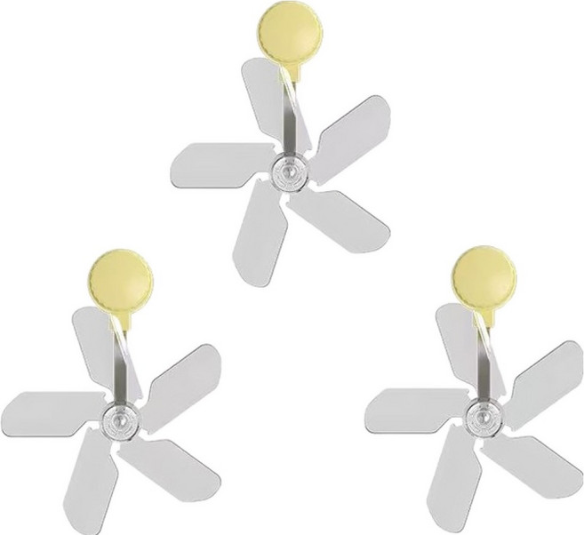 몽리코 벽걸이에어컨 직풍방지 바람막이 공기순환팬 옐로우, 3개