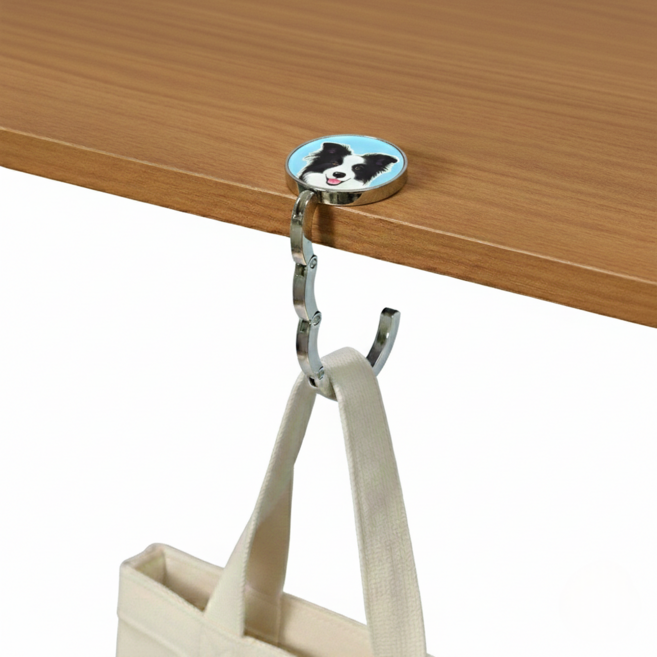 미소로운 이동식 가방걸이 4.5cm, 블루 강아지, 2개