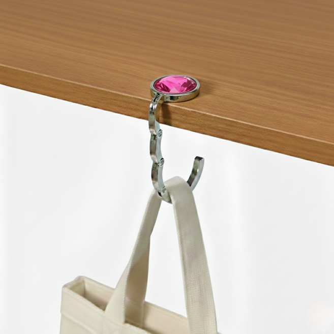 미소로운 접이식 가방걸이 4.5cm, 로즈핑크, 2개