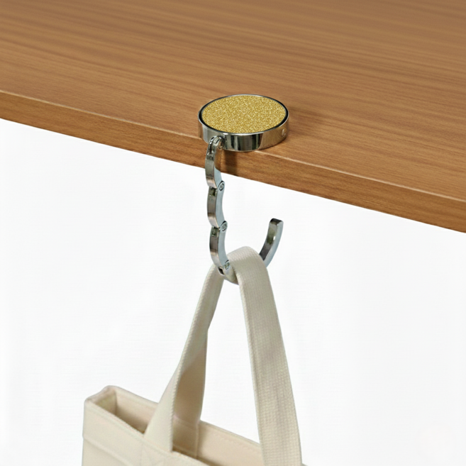 미소로운 휴대용 가방걸이 4.5cm, 글리터 골드, 2개