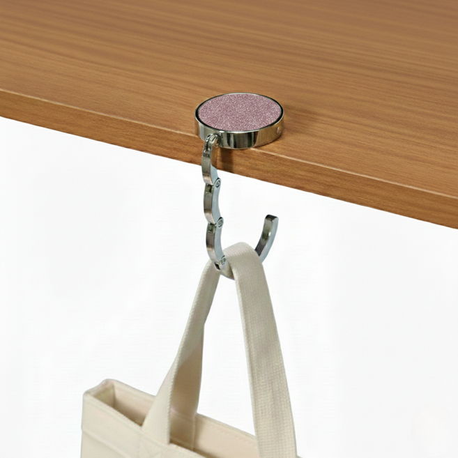 미소로운 휴대용 가방걸이 4.5cm, 글리터 핑크, 2개