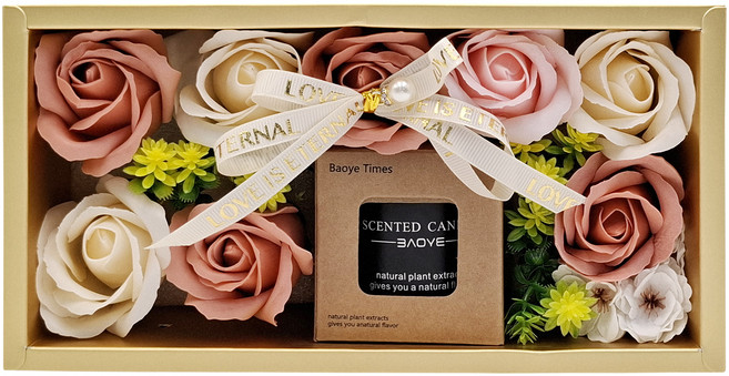 BAOYE 寶也 香氛蠟燭禮盒 香檳色, 1入