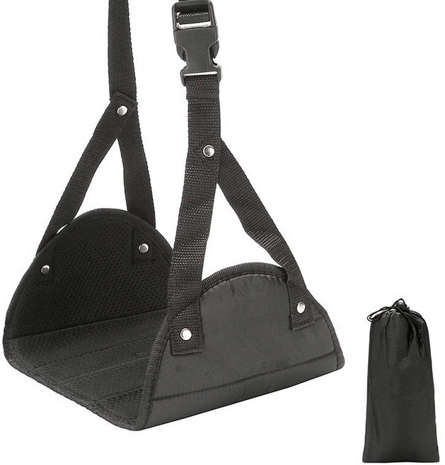 데일리픽 풋레스트 비행기 기내용 사무실 발해먹, 블랙, 1세트