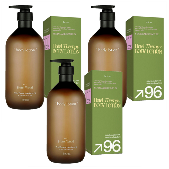 hetras. 飯店級療癒香氛高保濕大容量身體乳 森林木質香, 3個, 1.013L