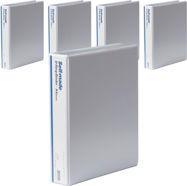 희망사무포인트 3공 D링 바인더 5cm 라벨색상 랜덤, 백색, 5개