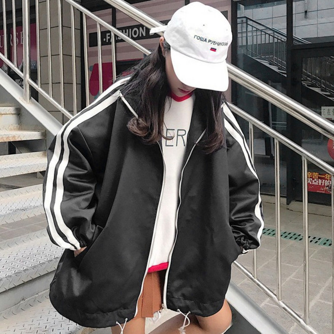 엘쏘 두줄 바람막이 점퍼 오버핏 운동점퍼 교복필수템