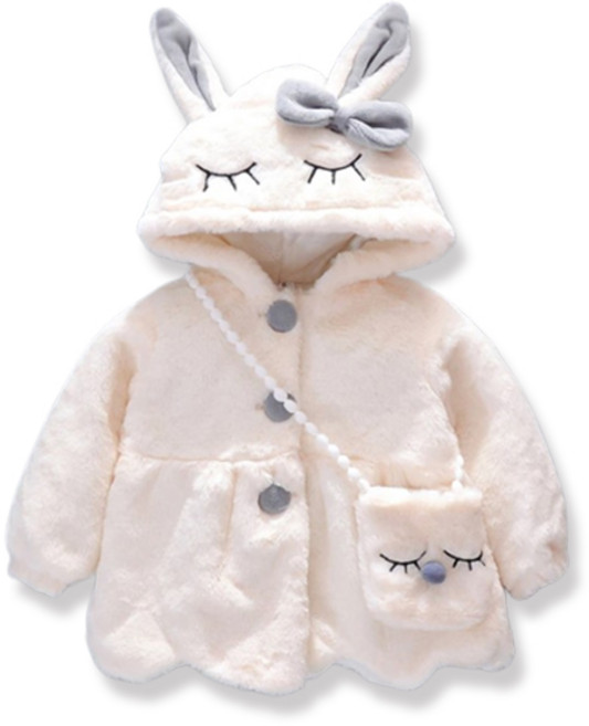 조이멀티 엠케이 여아용 포근토끼 퍼 누빔 후드점퍼