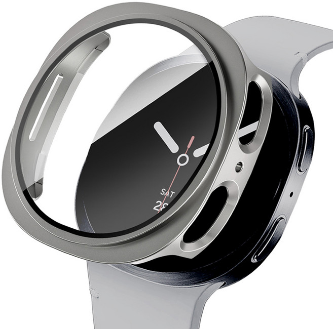 이츠라이프 갤럭시워치 강화유리 풀커버 액정보호 케이스, 티타늄그레이, 1개