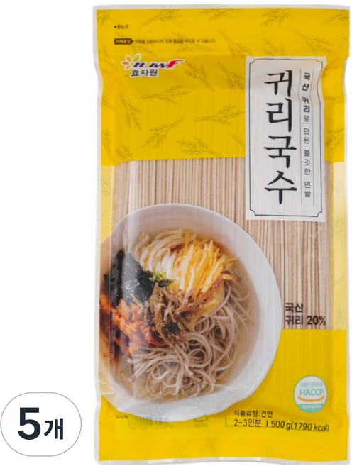 효자원 귀리국수, 500g, 5개