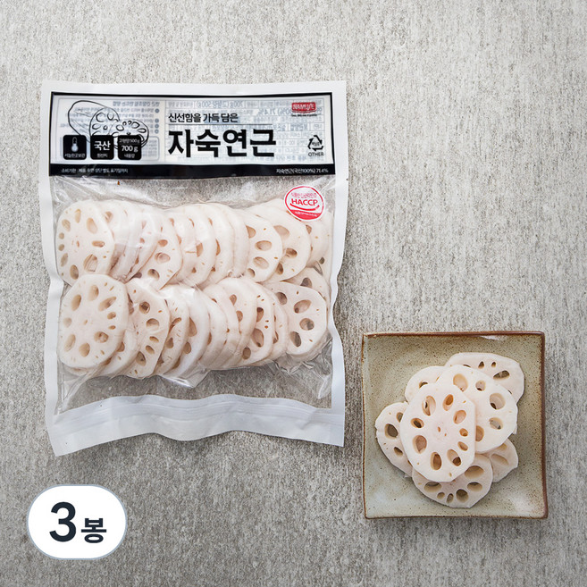 자숙연근, 500g, 3봉