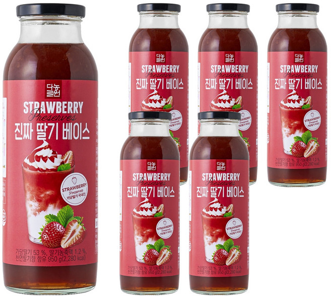 다농원 진짜 딸기베이스, 950g, 6개