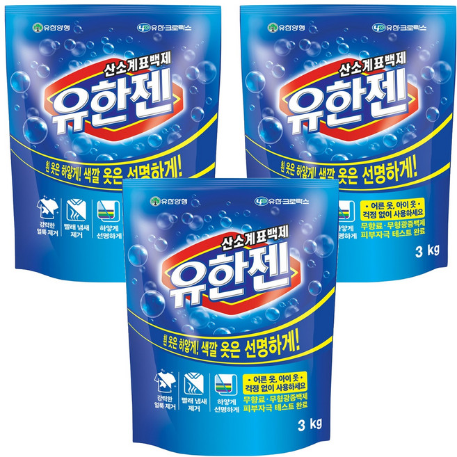유한젠 산소계표백제, 3kg, 3개