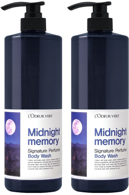 로더베르 시그니처 퍼퓸 바디워시 미드나잇메모리, 1kg, 2개