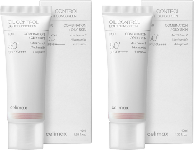셀리맥스 오일 컨트롤 라이트 선크림 SPF50+ PA++++, 40ml, 2개