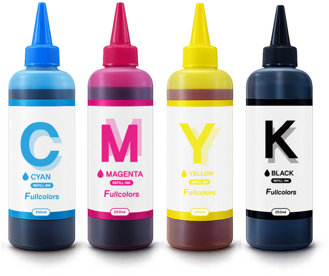 3위 - 풀컬러즈 캐논 / HP / 삼성 / 엡슨 / LG / 브라더 호환리필잉크 250ml x 4종, 혼합색상, 1