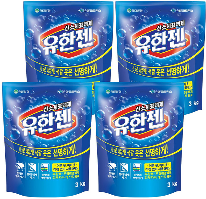 유한젠 산소계표백제, 3kg, 옵션선택, 4개