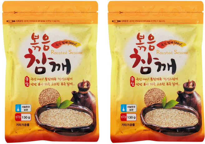[늘푸른] 배대감 국산 볶음참깨, 130g, 2개
