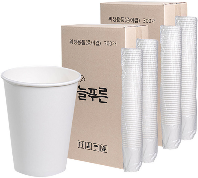 늘푸른 무인쇄 종이컵 380ml, 300개입, 2개