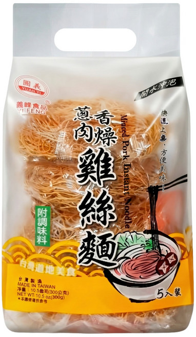 義峰食品 蔥香肉燥風味雞絲麵, 300g, 1袋