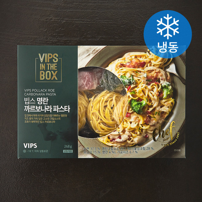 빕스 명란 까르보나라 파스타 (냉동), 268g, 1개