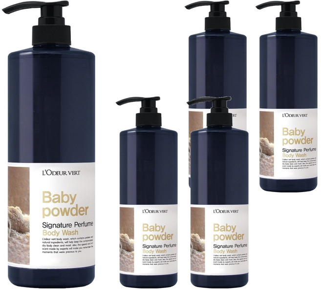 로더베르 시그니처 퍼퓸 바디워시 베이비파우더, 1kg, 5개
