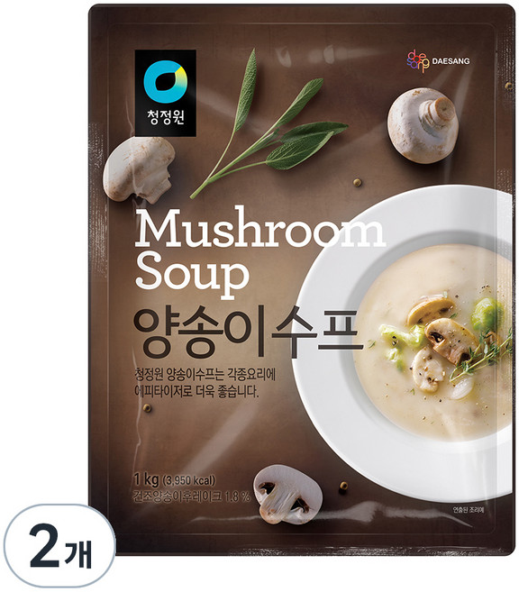 대상 청정원 양송이스프, 1kg, 2개