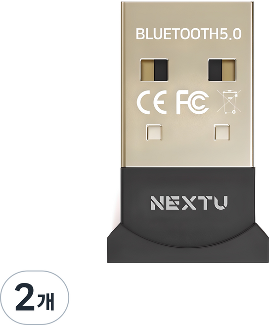 넥스트유 블루투스5.0 USB 동글, NEXT-204BT, 혼합 색상, 2개