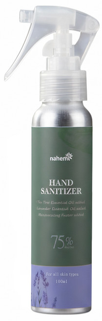 Nahemi 娜禾蜜 草本精油乾洗手噴霧 75%酒精 茶樹薰衣草精油 保濕因子, 100ml, 1瓶