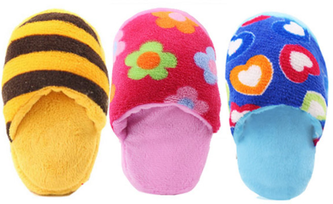 ABM 애견 슬리퍼 봉제장난감, 랜덤 발송, 3개