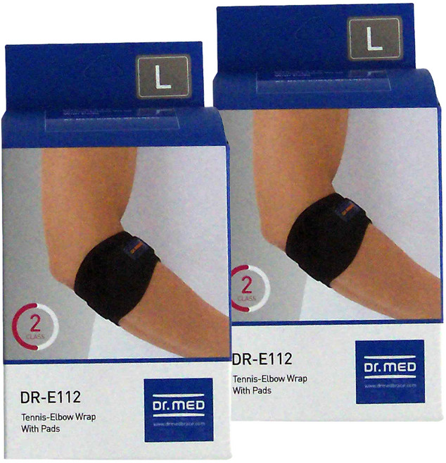 Dr.MED 雙側加壓手肘護具, 2個, 黑色