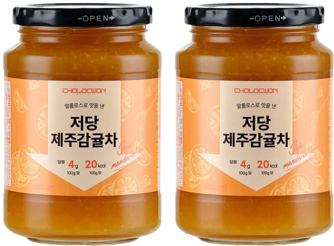 CHOLOCWON 低糖濟州柑橘茶, 2個, 1入, 530g