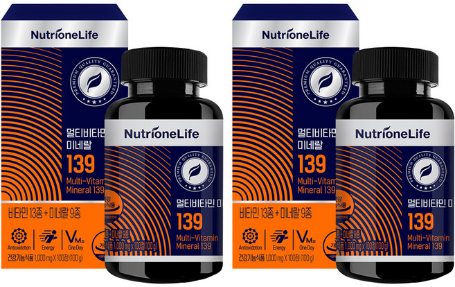 뉴트리원 멀티비타민 미네랄 139, 100정, 2개