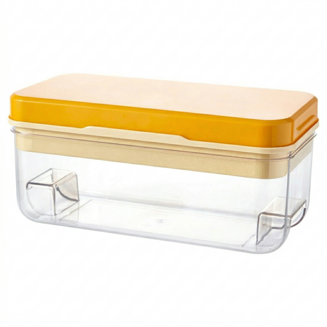 按壓式冰塊盒 562.3g, 黃色, 1個