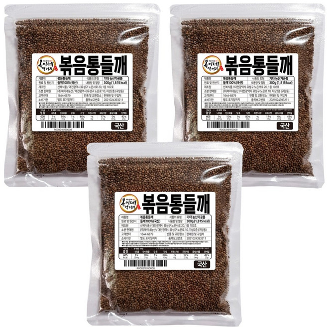 복이네먹거리 국산 볶음통들깨, 300g, 3개