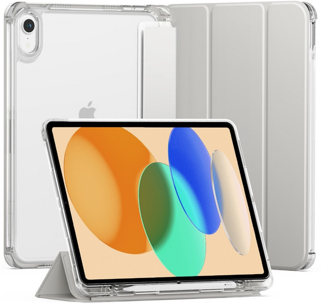 신지모루 클리어 애플펜슬 수납 태블릿PC 케이스, 웜 그레이, 1개