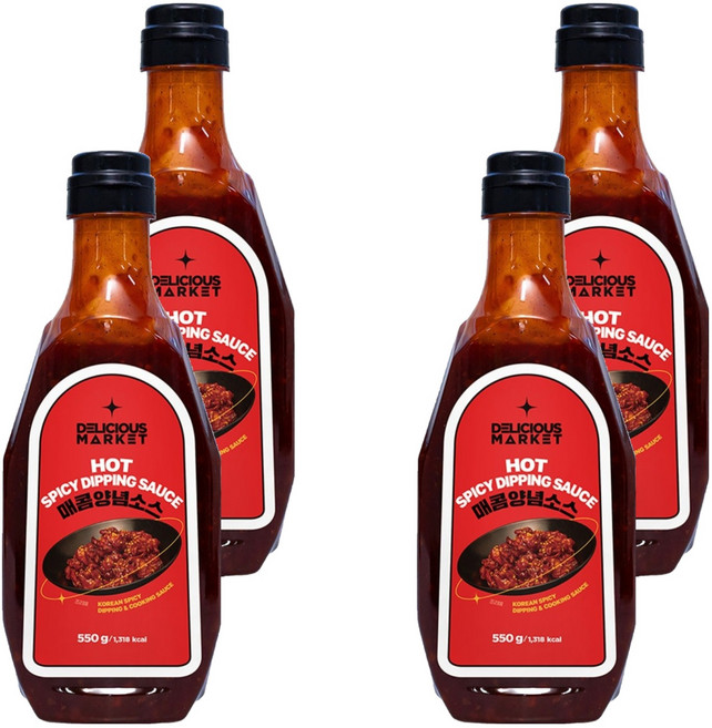딜리셔스마켓 매콤양념소스, 550g, 4개