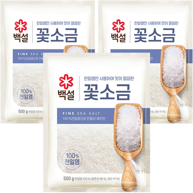 백설 꽃소금, 500g, 3개