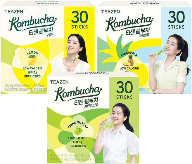 티젠 콤부차 파인애플 30p + 레몬 30p + 샤인머스켓 30p, 1세트, 5g