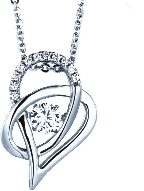 Crossfor 日本進口主鑽 Dancing Stone系列 純銀懸浮閃動項鍊