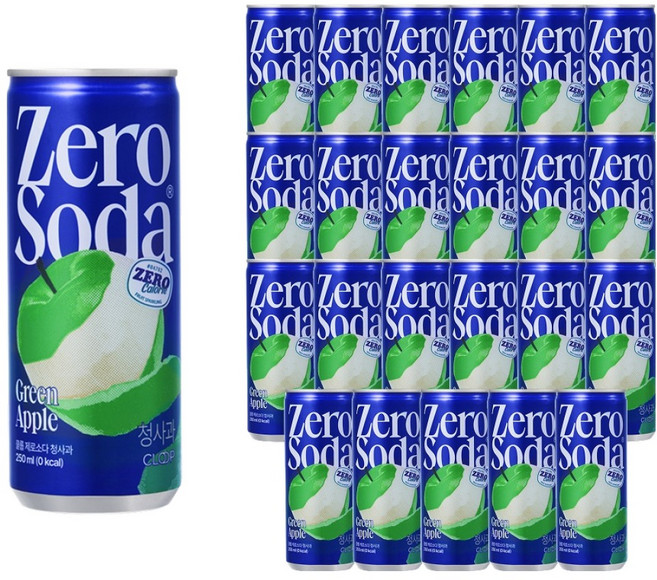 클룹 제로소다 청사과, 250ml, 24개