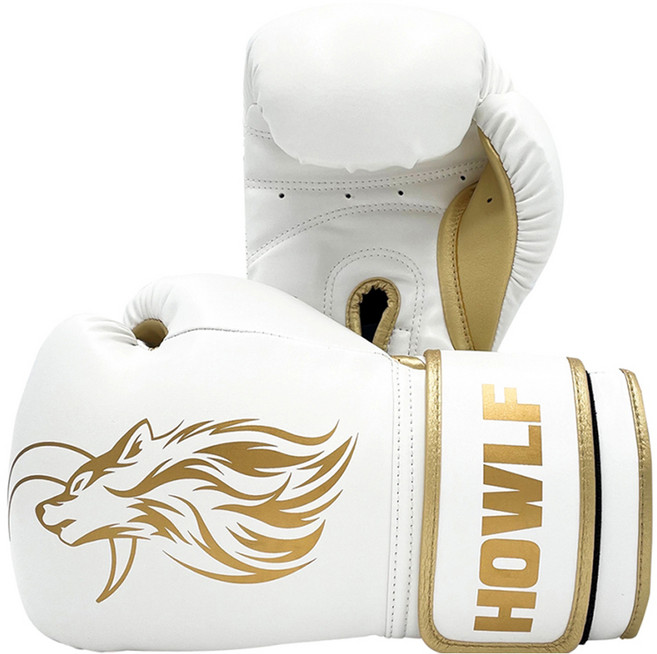 하울프 아테나 복싱글러브 양손착용 세트, 화이트 + 골드, 1세트